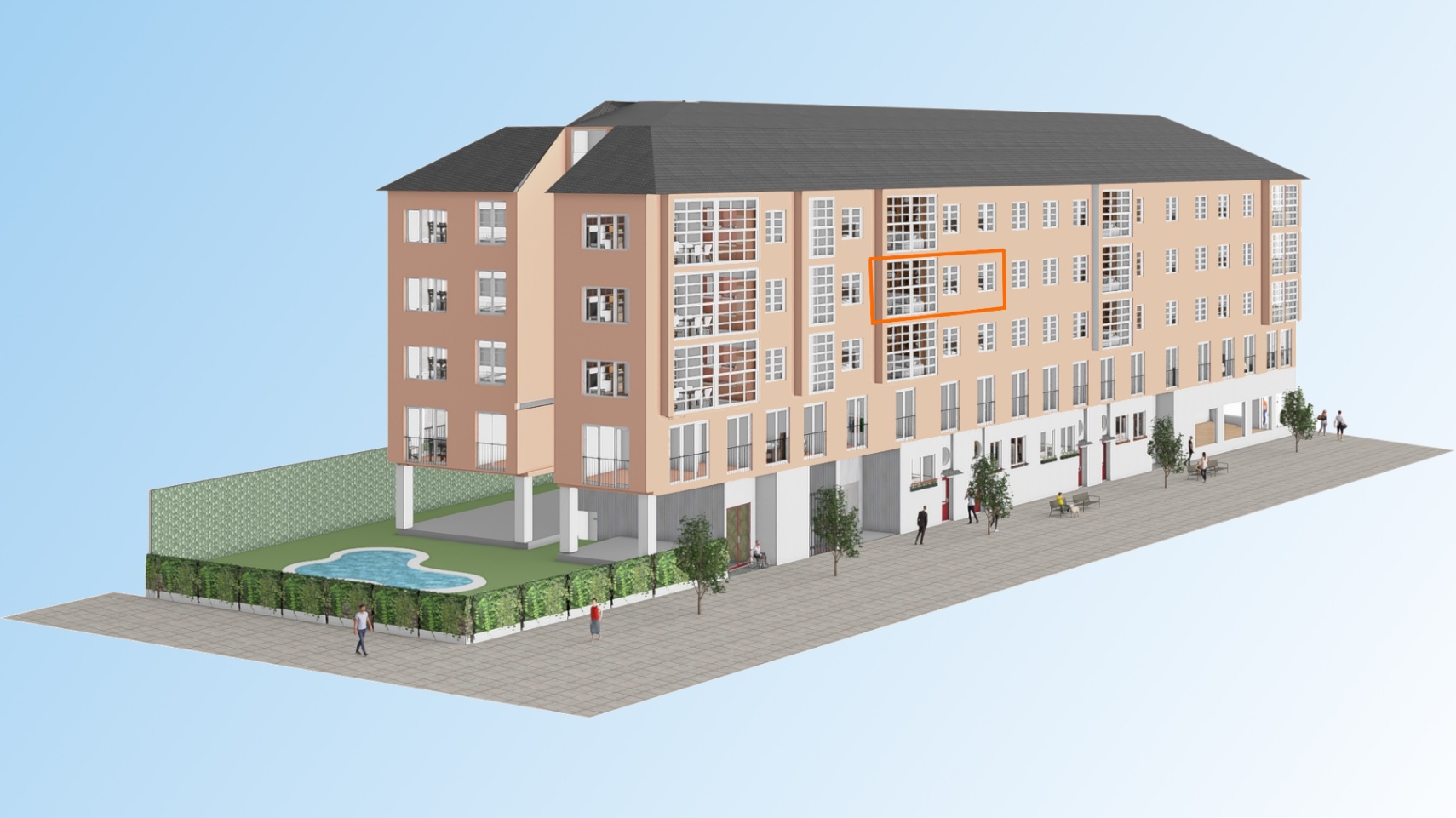 Frente a María Balteira. 83,4 m². 3 C, 2 dormitorios